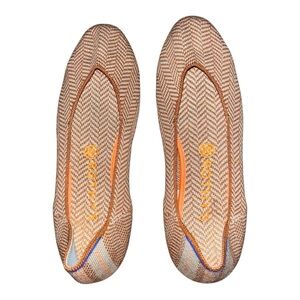 Rothy’s Retired Merino Wool Camel Herringbone Square Flat Shoes Size 9 fall tan